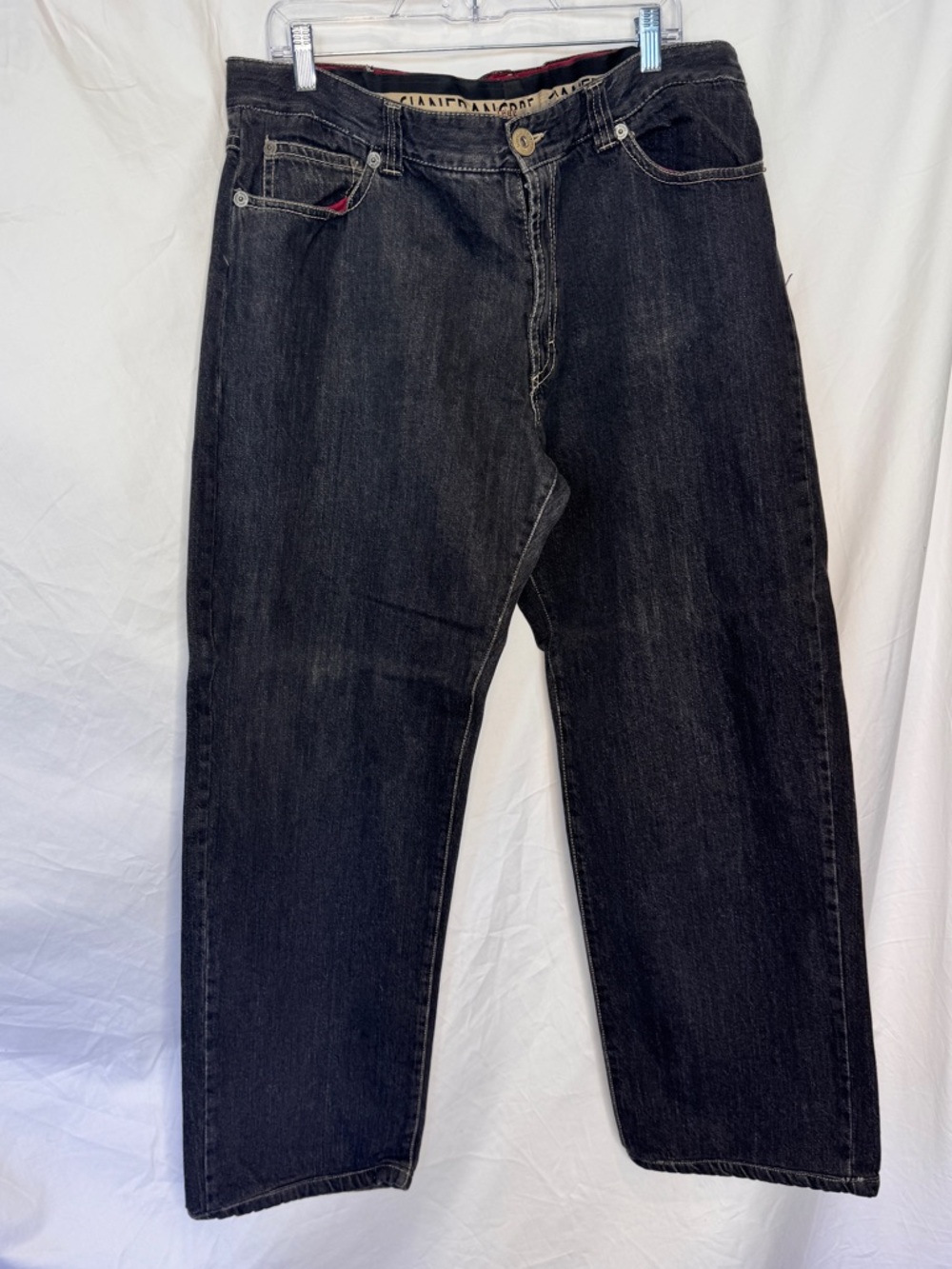 Gianfranco Ferré Straight Black Men’s Jeans with Logo Stitching